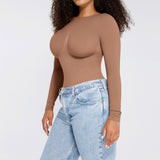 Bezszwowe body modelujące Slimline dark beige