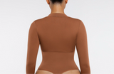 Body modelujące z suwakiem dark beige