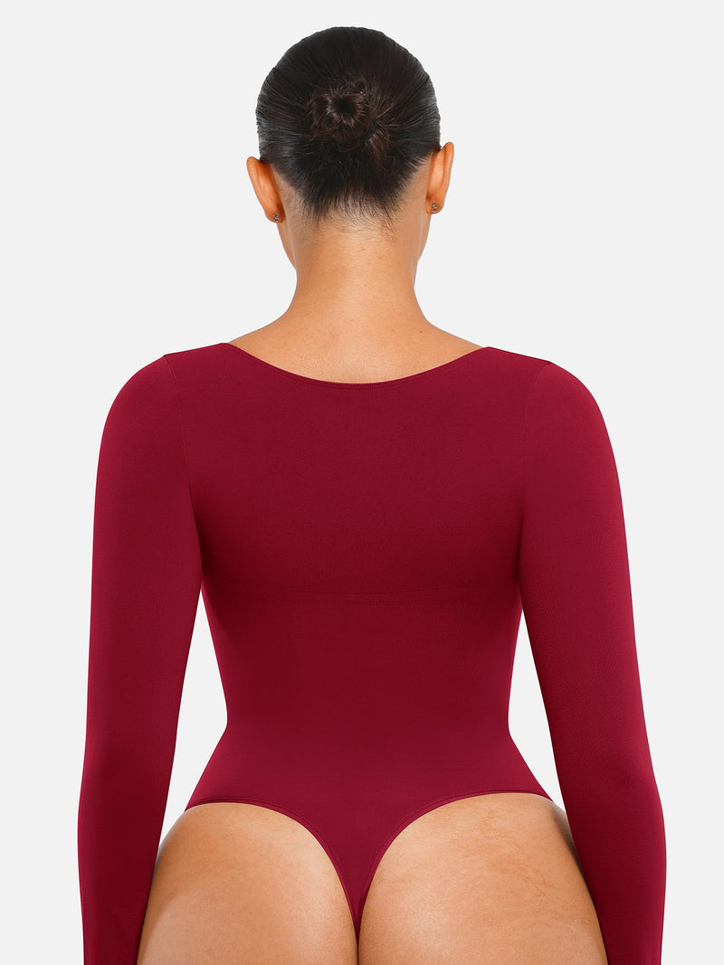 Bezszwowe body modelujące premium burgund