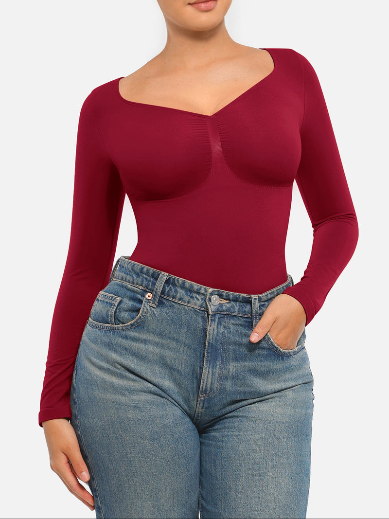 Bezszwowe body modelujące premium burgund